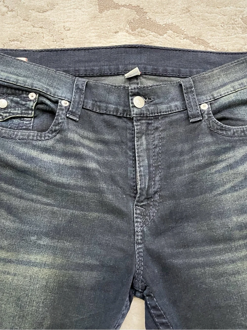 True Religion Geno Flap Big T Relaxed Slim Dark Blue Mens Jeans W40 L32